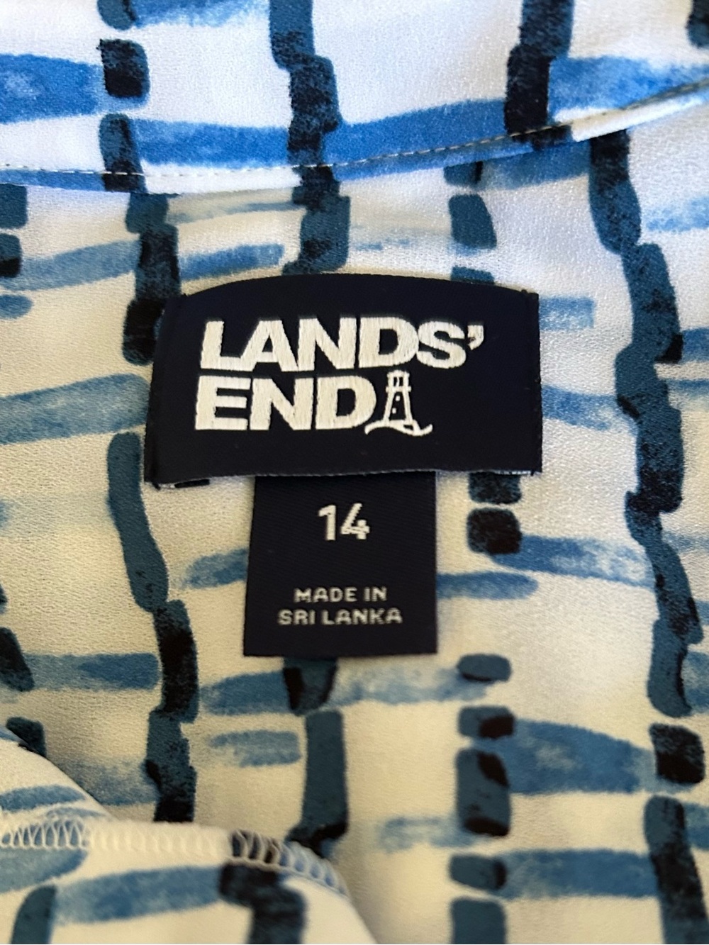 LANDS’ END Long Sleeve, Hi-Lo 100% Polyester Crepe Top. NWT. Size: 14. $25. - Picture 5 of 5
